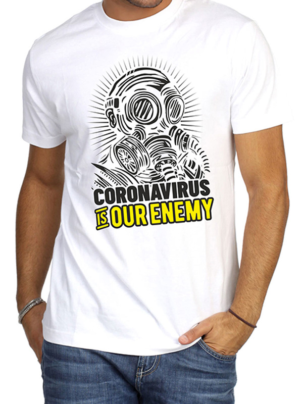 Μπλουζάκι Τυπωμένο, Corona Virus T-shirt, Coronavirus is Our Enemy