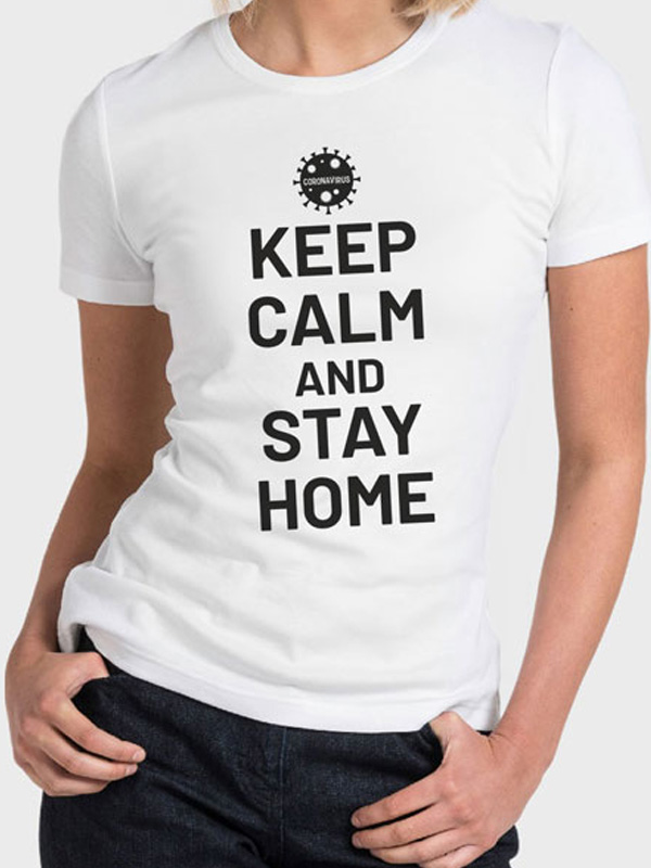 Μπλουζάκι Τυπωμένο, Corona Virus T-shirt, Keep Calm And Stay Home