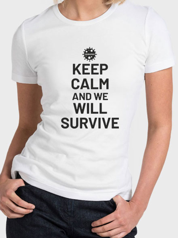 Μπλουζάκι Τυπωμένο, Corona Virus T-shirt, Keep Calm And We Will Survive