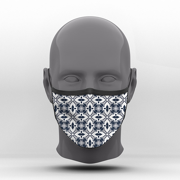 Υφασμάτινη Μάσκα Προστασίας, Γεωμετρικά Σχέδια, POE-2021-3054G