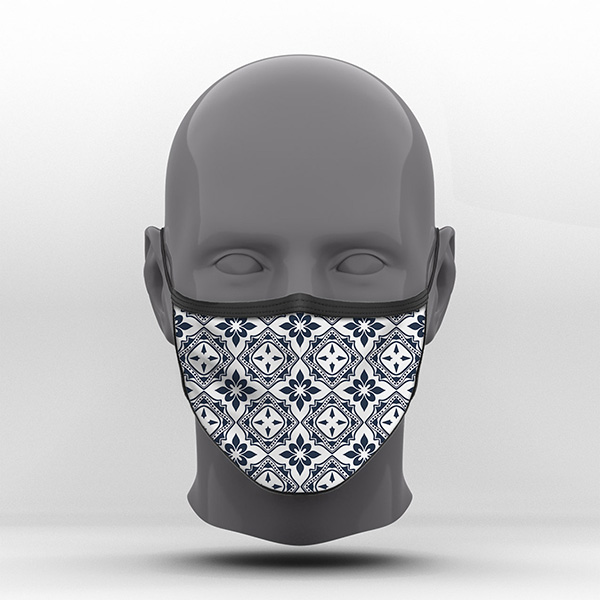 Υφασμάτινη Μάσκα Προστασίας, Γεωμετρικά Σχέδια, POE-2021-3054H