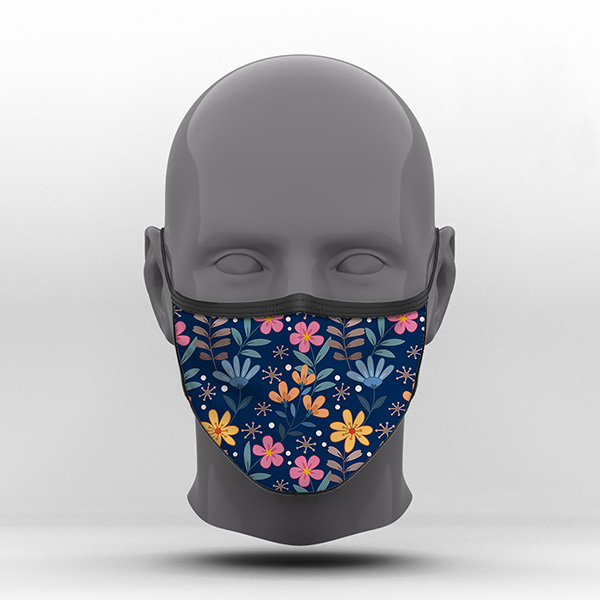 Υφασμάτινη Μάσκα Προστασίας, Λουλούδια, POE-2021-3072