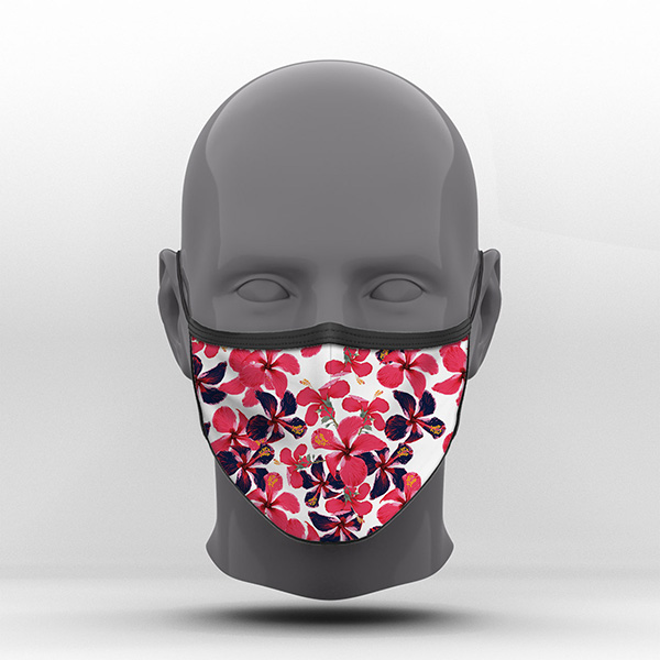 Υφασμάτινη Μάσκα Προστασίας, Λουλούδια, POE-2021-3088