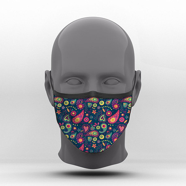 Υφασμάτινη Μάσκα Προστασίας, Πολύχρωμα Σχέδια, POE-2021-3040