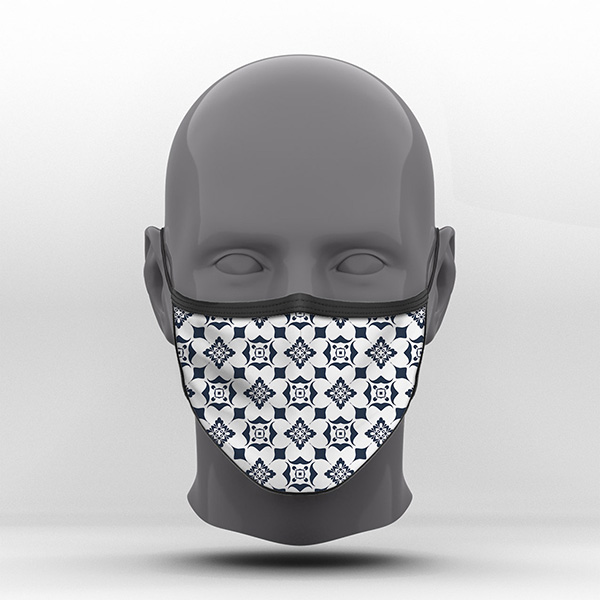 Υφασμάτινη Μάσκα Προστασίας, Γεωμετρικά Σχέδια, POE-2021-3046A