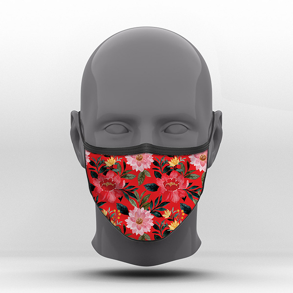 Υφασμάτινη Μάσκα Προστασίας, Λουλούδια, POE-2021-3123