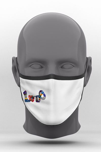 Υφασμάτινη Μάσκα Προστασίας, Love XXXL, POE-2021-3278